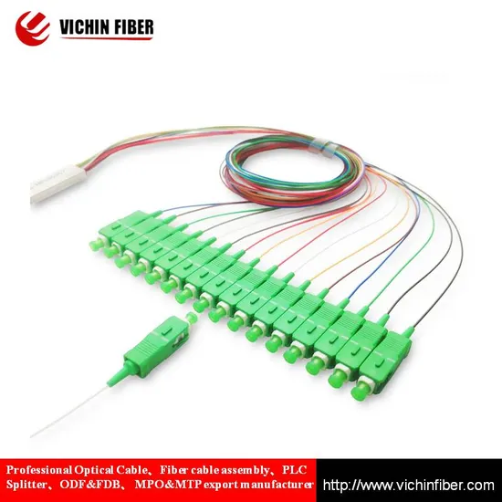 1X2 Fbt Coupler Dual Window1310/1490 Sm Fiber Optic Splitter with Sc/APC Connector ABS Box Steel Tube 