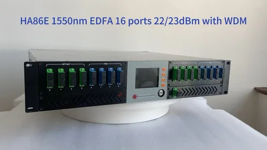 1550nm Fiber Optical Amplifier EDFA 16 32 Ports 22 23dB Wdm 