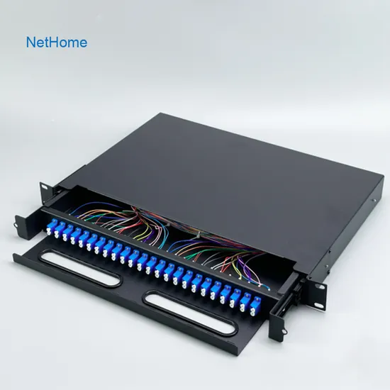 China Factory 1u 19′′ 48/72/96 Core LC FC Sc Optical Fiber Patch Panel 