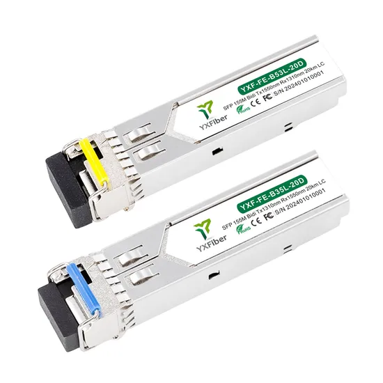 1330/Rx1550nm SFP Module SMF 155m Bidi 20km Optical Transceiver 