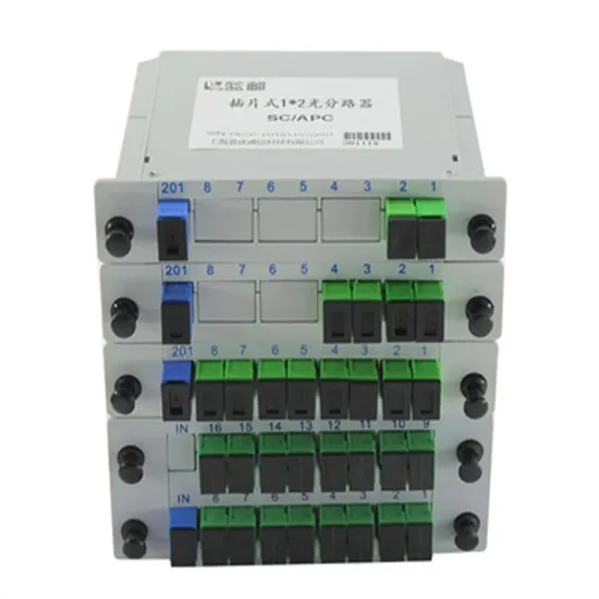 Optic FTTH CATV Network 1 X N Single Mode Rack Mount Fiber Coupler 1X8 Casette Type Mini Fiber Optic PLC Splitter 
