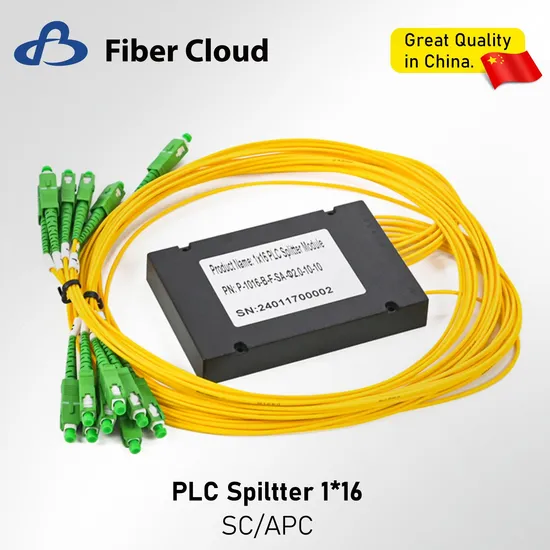 1X16 Sc APC G65A71 G652D LSZH PLC Module ABS Coupler 2.0mm Cable Fiber Optic PLC Splitter 